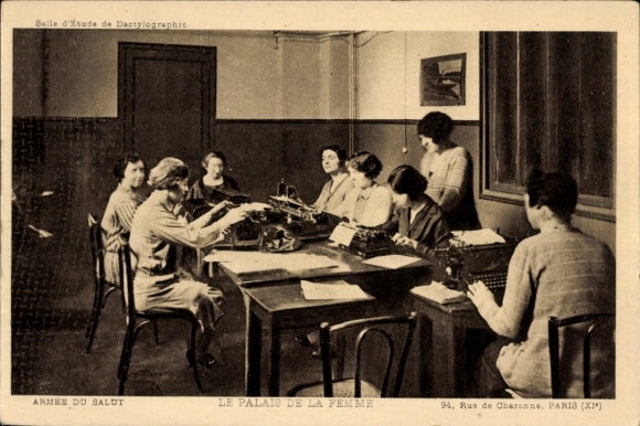 PC Paris, Dactylography, Palais de la Femme, Armée du Salut