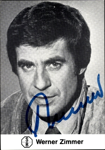 Postcard actor Werner Zimmer, portrait, autograph