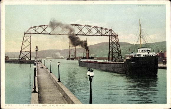 Ak Duluth Minnesota USA, US-Schiffskanal