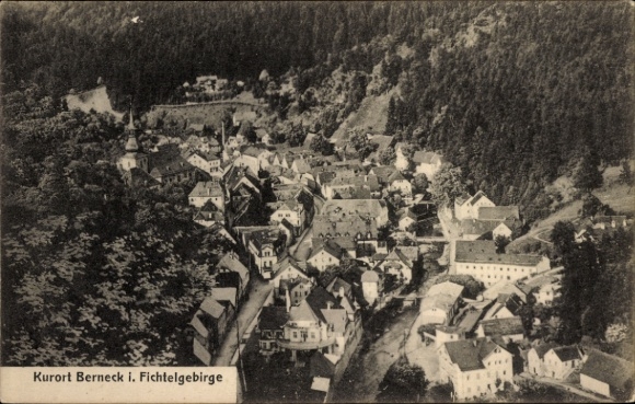 Postcard Bad Berneck in the Fichtelgebirge Bavaria, aerial photograph