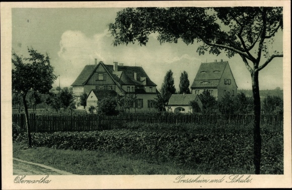 Ak Dresden Oberwartha, Presseheim und Schule
