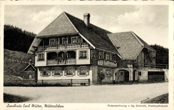 Ak Mutterslehen Ibach im Schwarzwald, Landhaus Emil Mutter