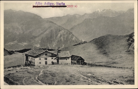 Postcard Ridnaun Ratschings Racines South Tyrol, Jaufenstraße, Jaufenhaus, Albergo del Monte Giovo