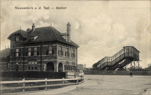 Ak Nieuwerkerk aan den IJssel Zuid-Holland, treinstation