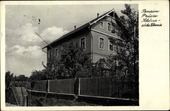 Postcard Schöna Saxon Switzerland, Pension Prüsse