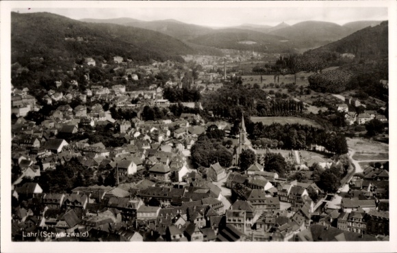 Ak Lahr in Baden Schwarzwald, Fliegeraufnahme