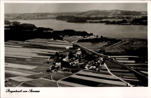 Postcard Bayerbach am Simsee Baierbach Stephanskirchen Upper Bavaria, aerial photograph