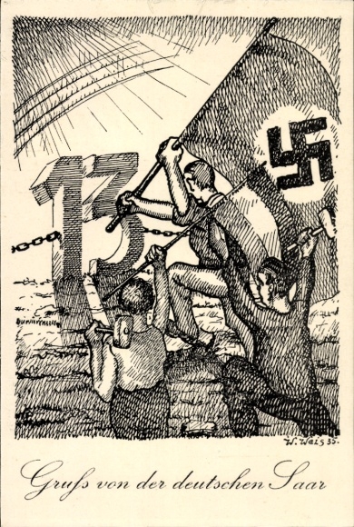 Artysta KP Pozdrowienia z niemieckiej Saary, 13 stycznia 1935, referendum w Saarze