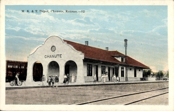 Ak Chanute Kansas VS, MK & T. Depot, Station