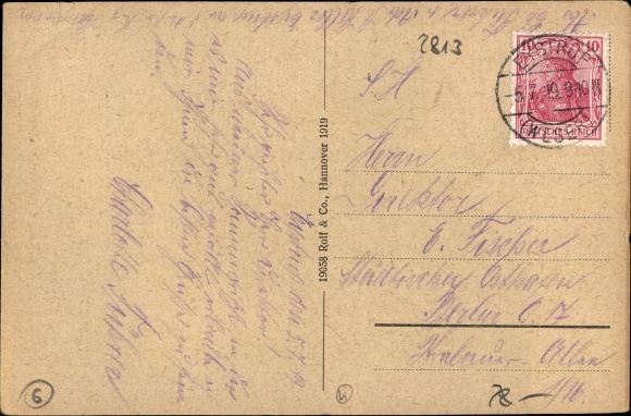 Postcard Eystrup Lower Saxony, Bahnhofstrasse, street section, building