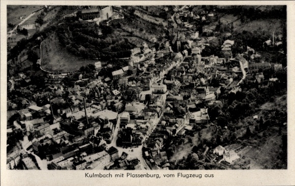 Postcard Kulmbach in Upper Franconia, bird's eye view of Plassenburg Castle visible, photo