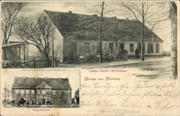 Postcard Berlin Zehlendorf Dahlem, Inn of Justine Mark, Manor House