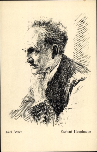 Artist PC Bauer, Karl, writer Gerhart Hauptmann, portrait