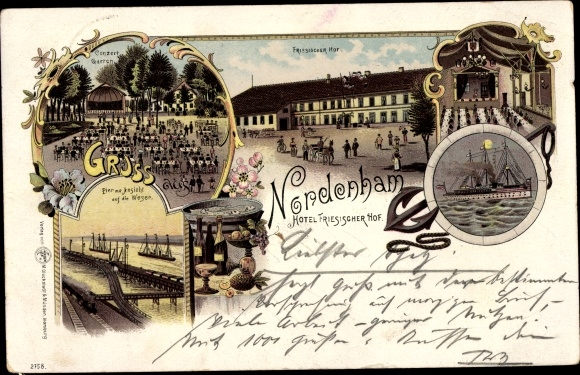 Chromo-Litho Nordenham in Oldenburg Lower Saxony, Hotel Friesischer Hof