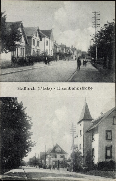Ak Hassloch Hassloch in de Pfalz, Eisenbahnstrasse