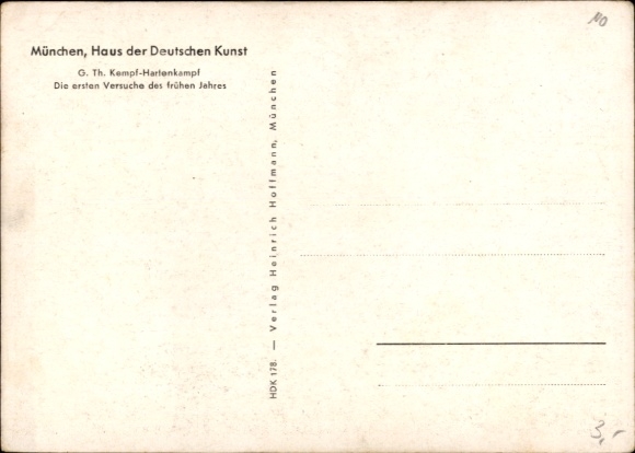 Artist Postcard Kempf von Hartenkampff, The first attempts of the early year