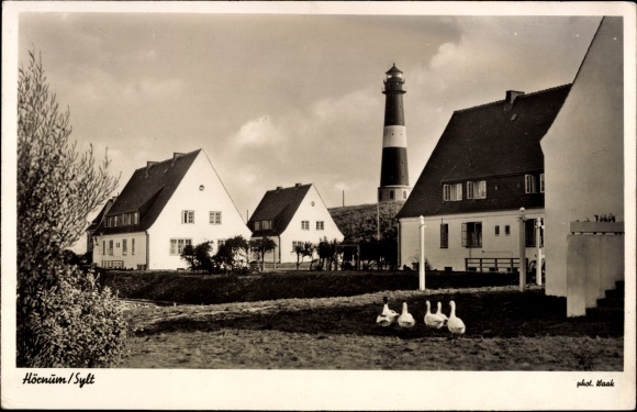 Ak Hörnum auf Sylt, Nordseebad, Hausansichten, Leuchtturm, Gänse