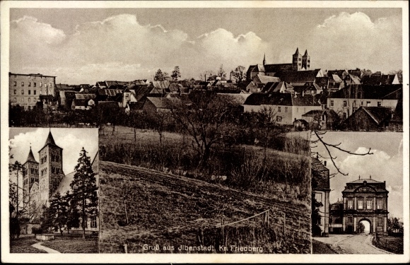 Postcard Ilbenstadt Niddatal in Hesse, city view, gate, church