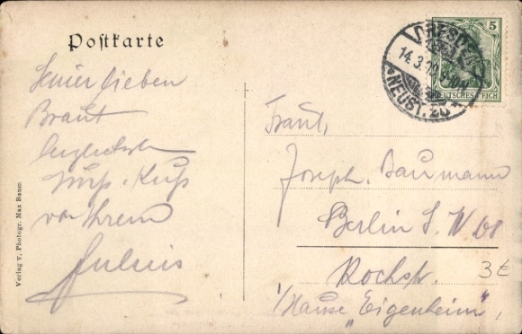 Postcard Dresden Neustadt, Wedding and Ballroom