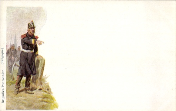 Artist Postcard Geens, Louis, Belgium, Brigadier Pontonnier