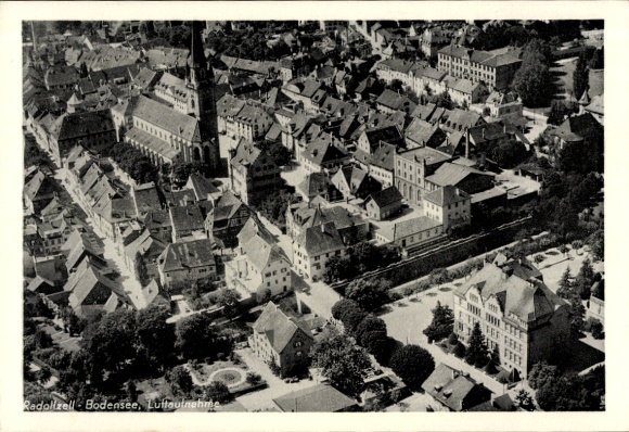 Postcard Radolfzell am Bodensee, aerial photograph