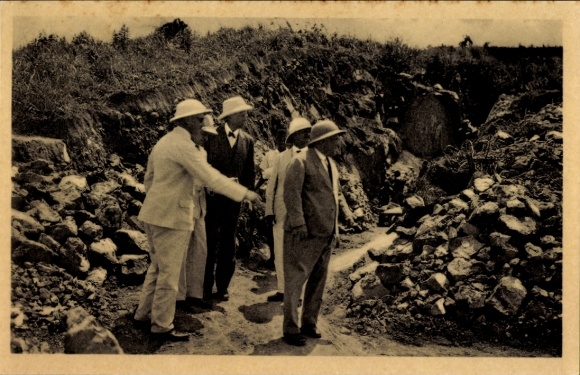 Postcard Kilo Moto DR Congo Zaire, visit of the king in the mines