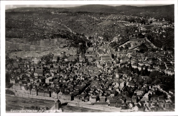 Ak Esslingen am Neckar, Fliegeraufnahme
