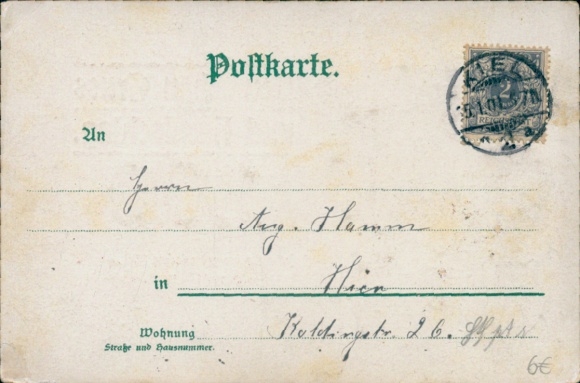 Glitter Coat of Arms Chromo-Litho German Greeting and Handshake, 200 Years of the Prussian Royal House 1901