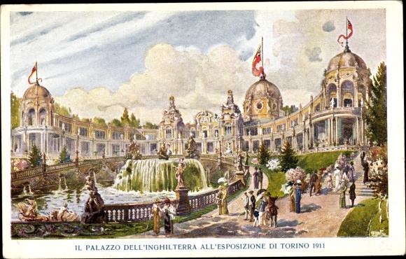 Artist Postcard Turin Turin Piedmont, International Exposition 1911, The Palace of England