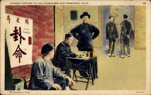Postcard San Francisco California USA, Chinese fortune teller, Chinatown