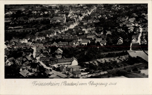 Ak Friesenheim in Baden, Luftaufnahme