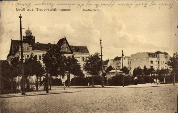 Ak Berlin Pankow Niederschönhausen, Herthaplatz