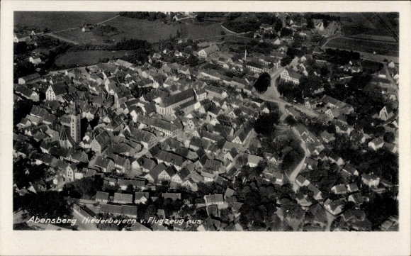 Ak Abensberg an der Abens Niederbayern, Luftaufnahme