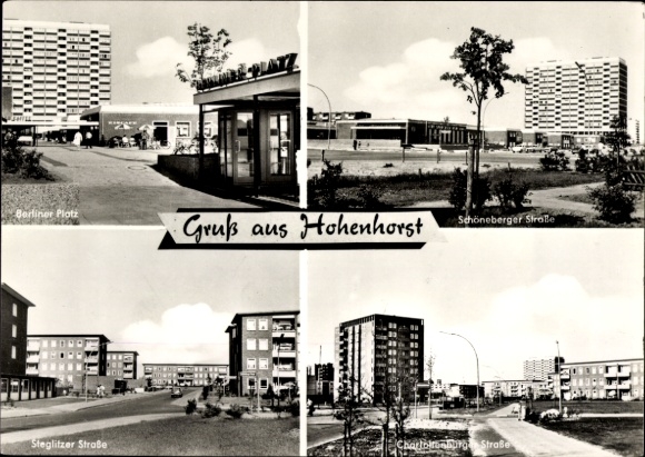Ansichtkaart Hamburg Wandsbek Hohenhorst, Berliner Platz, Schönberger Straße, Steglitzer Straße, hoogbouw