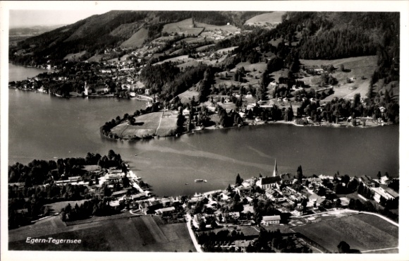 Ak Egern am Tegernsee Oberbayern, Fliegeraufnahme