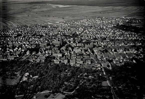 Postcard Lampertheim am Rhein Hessen, The image shows an aerial photograph of Lampertheim. Clearly...