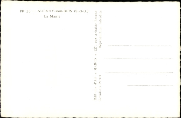 Postcard Aulnay sous Bois Seine Saint Denis, La Mairie