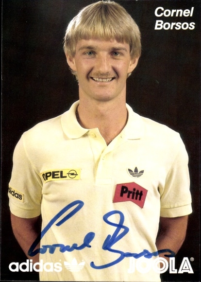 PC table tennis, Cornel Borsos, Borussia Düsseldorf, autograph