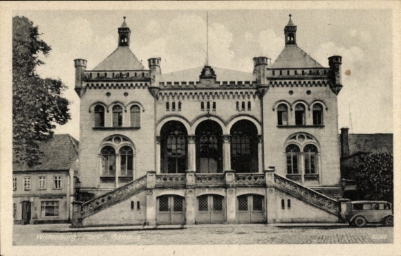 Postcard Wittenburg in Mecklenburg, Town Hall