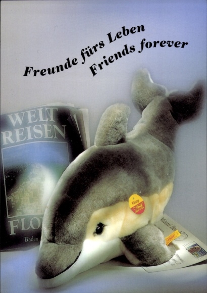 Postcard Steiff cuddly toys, advertising, dolphin