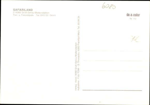 Postcard Wallerstädten Groß Gerau in Hessen, Safariland, zebras, chimpanzees, visitors