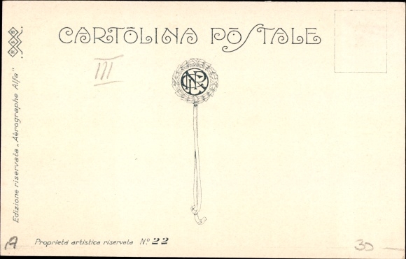 Artist Postcard Engel hands a letter to a woman in a coat