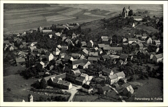 Postcard Petersberg in Hesse, aerial photograph