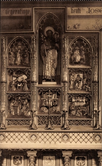Ak Antwerpen Vlaanderen, retabel Sint-Jozef, kathedraal, Antwerpen, religieuze figuren, artistieke D