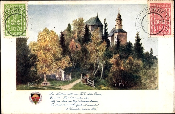 Postcard Krajková Gossengrün Region Karlovy Vary, The lime tree on the fortress castle