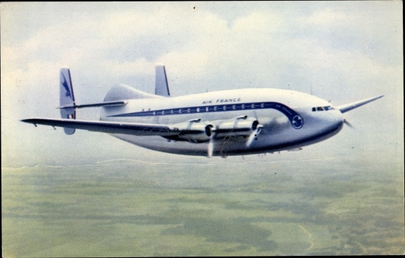 Postcard Breguet Provence, French passenger plane, Air France