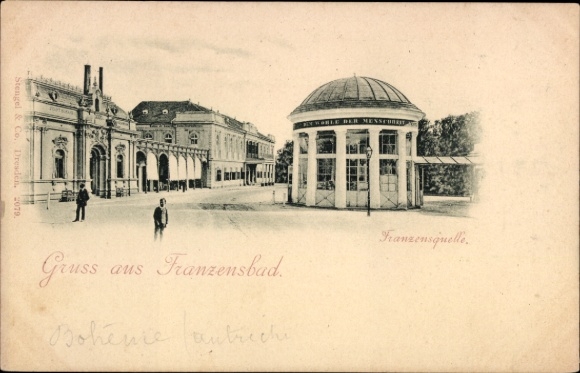Postcard Františkovy Lázně Franzensbad Karlovy Vary Region, Franzensquelle