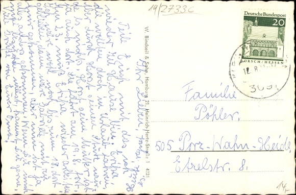 Postcard Groß Häuslingen in Lower Saxony, Dorfstrasse, Bahnhofstrasse
