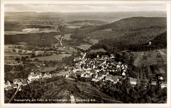 Postcard Sternenfels in Württemberg, aerial view of houses, landscape, forest