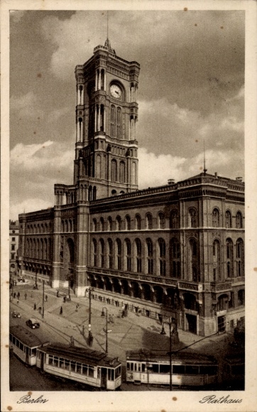 Postcard Berlin Mitte, Alexanderplatz, Town Hall